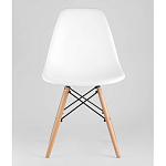 Пластиковый стул на ножках из массива бука Eames White  варинант исполнения - 4 | Loft Concept в Липецке