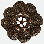 Круглая люстра волнистой формы с декором из круглых деревянных бусин коричневая Brown Wooden Beads Chandelier варинант исполнения - 2 | Loft Concept в Липецке