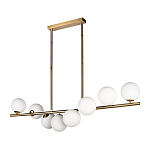 Люстра на штанге с 8-ю белыми шарообразными плафонами Bubble Chandelier варинант исполнения - 2 | Loft Concept в Липецке