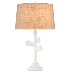 Настольная лампа с белым каркасом и тканевым абажуром Natural Stems варинант исполнения - 1 | Loft Concept в Липецке