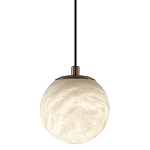Подвесной светильник с шарообразным плафоном из белого алебастра Cryptocrystalline Stone варинант исполнения - 1 | Loft Concept в Липецке
