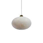 Подвесной светильник с плафоном в виде эллипса из белого алебастра Cryptocrystalline Stone варинант исполнения - 3 | Loft Concept в Липецке