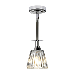 Подвесной светильник хромированного цвета с граненым прозрачным стеклянным плафоном Elstead Lighting варинант исполнения - 2 | Loft Concept в Липецке