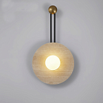 Бра круглое с каменным основанием и плафоном из стекла в форме шара Shaw Marble Lighting варинант исполнения - 4 | Loft Concept в Липецке