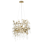 Подвесная люстра в виде ветвей деревьев золотого цвета с прозрачными подвесками-каплями 8 и 14 ламп Droplet Chandelier варинант исполнения - 2 | Loft Concept в Липецке