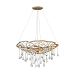 Люстра подвесная золотого цвета с металлическим сетчатым основанием и стеклянными каплевидными подвесками Hinkley варинант исполнения - 2 | Loft Concept в Липецке