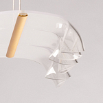 Люстра линейная с 3-мя белыми волнистыми плафонами Wave Line варинант исполнения - 10 | Loft Concept в Липецке