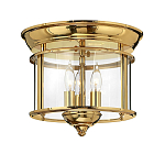 Потолочный светильник в форме фонаря с прозрачным цилиндрическим плафоном и тремя лампами в форме свечей Hinkley варинант исполнения - 5 | Loft Concept в Липецке