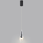 Подвесной светильник с черной металлической основой и рельефным плафоном Glass Pod варинант исполнения - 9 | Loft Concept в Липецке