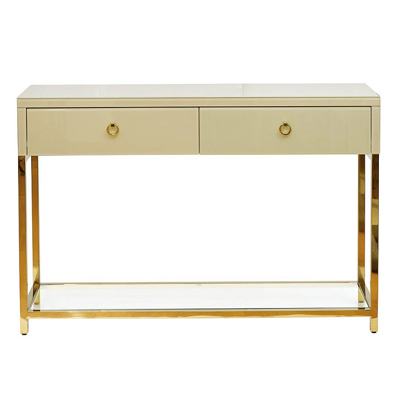 Консоль White Gold Console Золотой Бежевый Консоль White Gold Console Золотой Бежевый в Липецке | Loft Concept