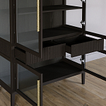 Витрина Primo со стеклянными фасадами и 2 ящиками Темный орех варинант исполнения - 5 | Loft Concept в Липецке