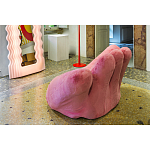 Дизайнерское плюшевое розовое кресло в форме руки Poltronova Joe Plush Taffy Pink Armchair варинант исполнения - 6 | Loft Concept в Липецке