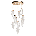 Люстра каскадная с 10-ю прозрачными плафонами Wave Line варинант исполнения - 2 | Loft Concept в Липецке