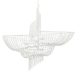 Люстра белая в форме спирали с декором из круглых деревянных бусин White Wooden Beads варинант исполнения - 3 | Loft Concept в Липецке