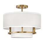 Потолочный светильник с двухслойным белым текстильным абажуром Hinkley варинант исполнения - 14 | Loft Concept в Липецке