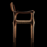 Стул из Ореха с плетеным сидением Kronos Dining Chair Brown варинант исполнения - 3 | Loft Concept в Липецке