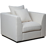 Дизайнерское кресло мягкое с обивкой из рогожки кремового цвета Decoration of Everything варинант исполнения - 1 | Loft Concept в Липецке