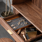 Туалетный стол деревянный с ящиком и зеркалом Moon Walnut Furniture варинант исполнения - 6 | Loft Concept в Липецке