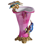 Ваза розового цвета из фарфора с птичкми и цветущими ветвями Garden of Eden варинант исполнения - 3 | Loft Concept в Липецке