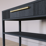 Дизайнерская Консоль с полкой и ящиком Primo Черный дуб варинант исполнения - 4 | Loft Concept в Липецке