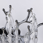 Бра цвета хром с ветвями и прозрачными стеклянными подвесками в виде вытянутых спиральных капель Droplet Chandelier варинант исполнения - 4 | Loft Concept в Липецке