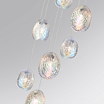 Люстра каскадная с 7-ю круглыми плафонами из рельефного стекла Disc Light варинант исполнения - 5 | Loft Concept в Липецке