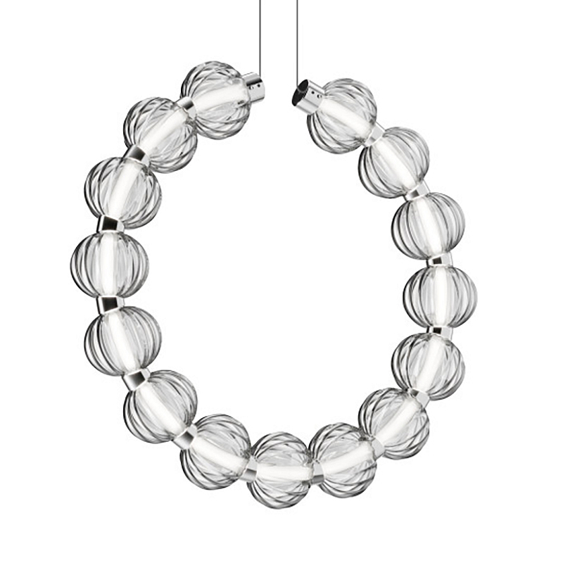 Светильник вертикальное кольцо со стеклянными шарами Balls Lamp Хром Светильник вертикальное кольцо со стеклянными шарами Balls Lamp Хром в Липецке | Loft Concept