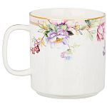 Кружка из фарфора белая с цветочным принтом 400 мл Flower Porcelain Collection варинант исполнения - 1 | Loft Concept в Липецке