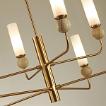 Люстра на штанге с 8-ю цилиндрическими матовыми плафонами и шарами из камня Orb Essence варинант исполнения - 11 | Loft Concept в Липецке