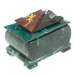 Шкатулка прямоугольная с зеркалом из натурального камня змеевик Stone Casket варинант исполнения - 4 | Loft Concept в Липецке