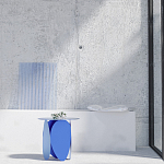 Matis журнальный столик серый из металла и кожи варинант исполнения - 1 | Loft Concept в Липецке