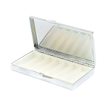 Таблетница карманная прямоугольная на 7 отделений с зеркалом и накладкой из натурального камня Амазонит Silver Stone Pillboxes варинант исполнения - 3 | Loft Concept в Липецке