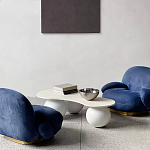 Дизайнерский журнальный стол с изогнутой столешницей на круглых ножках Rigilyr варинант исполнения - 3 | Loft Concept в Липецке