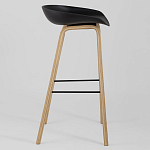 Барный стул на ножках из натурального дерева Boras Black варинант исполнения - 2 | Loft Concept в Липецке