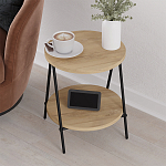 Стол приставной с 2-мя круглыми столешницами из дерева ESSEL OAK варинант исполнения - 8 | Loft Concept в Липецке