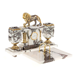 Настольный письменный набор из мрамора с декором в виде льва в подарочной упаковке Marble Accessory варинант исполнения - 2 | Loft Concept в Липецке