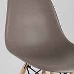 Пластиковый стул на ножках из массива бука Eames Cappuccino варинант исполнения - 7 | Loft Concept в Липецке