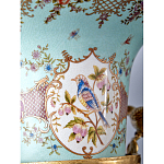 Ваза из голубого фарфора с рисунком птиц и цветов и декоративными элементами Blue Garden варинант исполнения - 9 | Loft Concept в Липецке