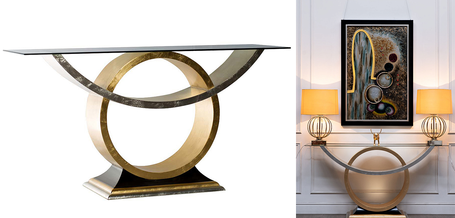 Консоль Wooden Base Gold & Silver Консоль Wooden Base Gold & Silver - Loft-Concept в Липецке