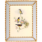 Постер с изображением птиц и цветов в зеркальной раме Blooming Birds Poster варинант исполнения - 8 | Loft Concept в Липецке