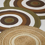 Ковер круглый из хлопка с контрастным узором Bullseye 150 варинант исполнения - 7 | Loft Concept в Липецке