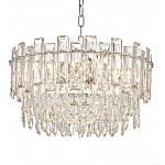 Круглая люстра с хрустальными подвесками на серебряном каркасе Gorgeous Crystal Light варинант исполнения - 2 | Loft Concept в Липецке