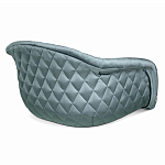 Барный стул со спинкой и мягкой обивкой с ромбами на 4-х деревянных ножках Голубой Велюр Ava Charm варинант исполнения - 3 | Loft Concept в Липецке