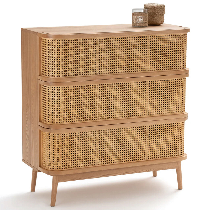Комод с 3-мя ящиками из плетеного ротанга Ruiz Light Chest of Drawers Древесина Комод с 3-мя ящиками из плетеного ротанга Ruiz Light Chest of Drawers Древесина в Липецке | Loft Concept
