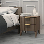 Тумба прикроватная коричневая с двумя ящиками Harper Line варинант исполнения - 3 | Loft Concept в Липецке