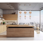 Подвесной светильник с вертикальной композицией из прозрачных и янтарных стеклянных шаров и ромбов Gabriel Scott Luna варинант исполнения - 21 | Loft Concept в Липецке