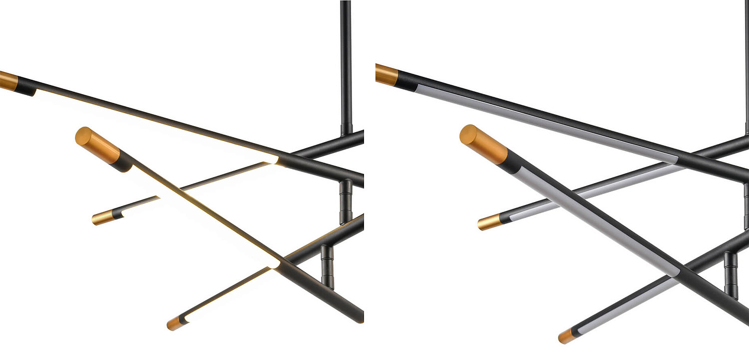 Люстра Drawing Line Gold Black Люстра Drawing Line Gold Black - Loft-Concept в Липецке