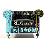 Кресло "Баския и Уорхол" Basquiat Warhol graffiti chair натуральная кожа варинант исполнения - 1 | Loft Concept в Липецке