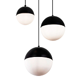 Каскадный светильник с 3-мя плафонами шары Ponzio Flos Cascade Trio Black Sphere Hanging Lamp варинант исполнения - 2 | Loft Concept в Липецке