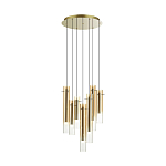 Люстра каскадная с 7-ю цилиндрическими плафонами из стекла Luminous Cylinders варинант исполнения - 4 | Loft Concept в Липецке